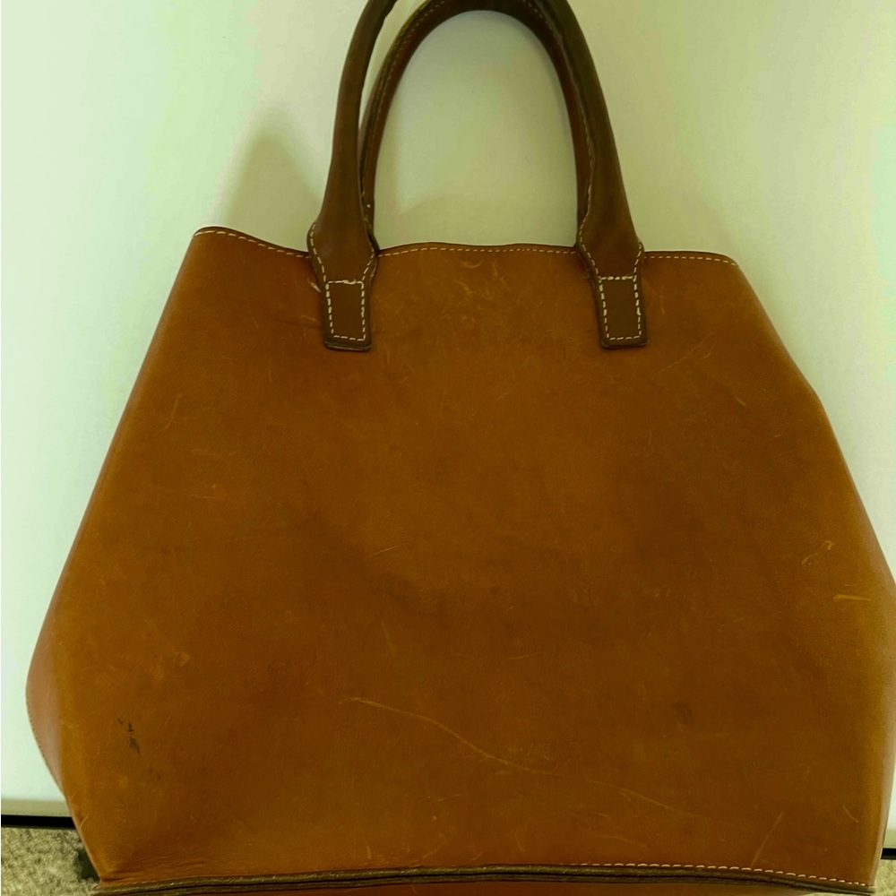 Tan Leather Tote Bag